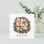 メリークリスマスポメラニア犬ドッグズミスタントーリース シーズンカード (スタンド正面)