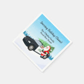 メリークリスマスポリス警察官サンタの警察車両 スタンダードカクテルナプキン (角)