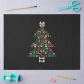 メリークリスマスポー印刷ドッグクリスマスツリー 薄葉紙 (クラフト)