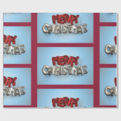 メリークリスマスマイラーバルーンレタリング ラッピングペーパー (フラット)