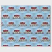 メリークリスマスマイラーバルーンレタリング ラッピングペーパー (フラット)