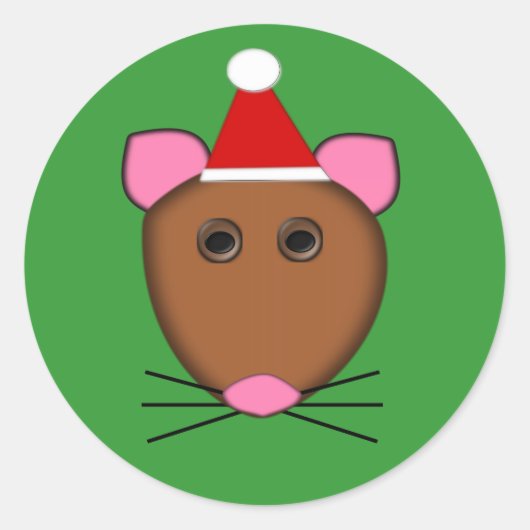 メリークリスマスマウスのシール ラウンドシール (正面)