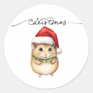 メリークリスマスマウスステッカー ラウンドシール