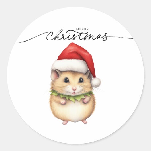 メリークリスマスマウスステッカー ラウンドシール (正面)