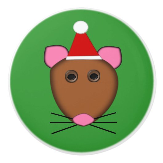 メリークリスマスマウスセラミックノブ セラミックノブ (正面)