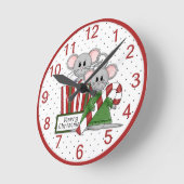 メリークリスマスマウス時計 ラウンド壁時計 (傾斜)