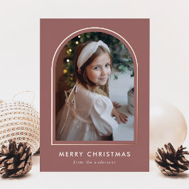 メリークリスマスマウブアーチフォト 箔シーズンカード