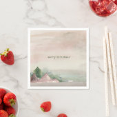 メリークリスマスマウンテンの水彩 スタンダードカクテルナプキン (インサイチュ)