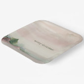 メリークリスマスマウンテンの水彩 ペーパープレート (傾斜あり)