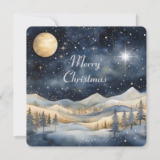 メリークリスマスマウンテンスカイスターファミリー名 カード (正面)