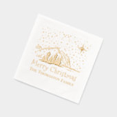 メリークリスマスマウンテンズツリーズ家族名 箔ナプキン (左)