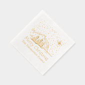 メリークリスマスマウンテンズツリーズ家族名 箔ナプキン (右)