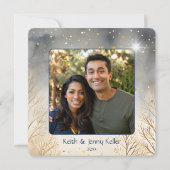 メリークリスマスマウンテンリバーファミリーフォト名 カード (裏面)