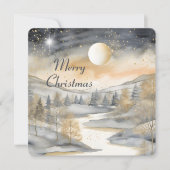 メリークリスマスマウンテンリバーファミリーフォト名 カード (正面)