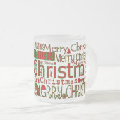 メリークリスマスマグカップ – 曇り フロストグラスマグカップ (正面右)