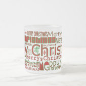 メリークリスマスマグカップ – 曇り フロストグラスマグカップ (中央)