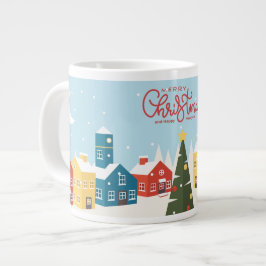メリークリスマスマグ | 祝祭のホリデーシーズン ジャンボコーヒーマグカップ