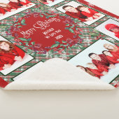 メリークリスマスマザー家族フォトコラージュ シェルパブランケット (3/4)