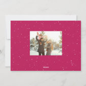 メリークリスマスマゼンタピンクのおもしろい家族の写真 シーズンカード (裏面)