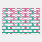 メリークリスマスマゼンタホットピンクエメラルドグリーン ラッピングペーパーシート (正面2)