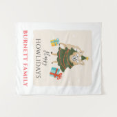 メリークリスマスマッチングファミリーハウリデイズペット タペストリー (正面(横))