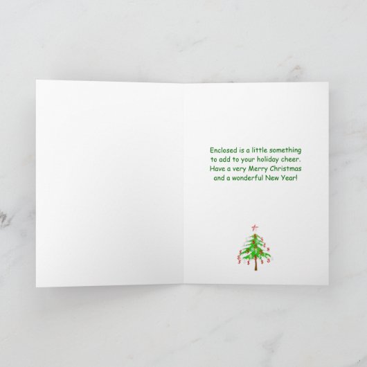 メリークリスマスマネーツリー – お金を同封 シーズンカード (内部)