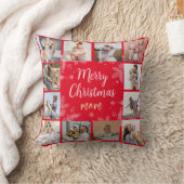 メリークリスマスママ12写真家族コラージュ クッション (ブランケット)