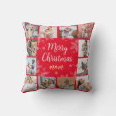 メリークリスマスママ12写真家族コラージュ クッション (裏面)