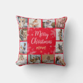 メリークリスマスママ12写真家族コラージュ クッション (正面)