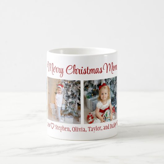 メリークリスマスママ4フォトコラージュ コーヒーマグカップ (中央)