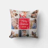 メリークリスマスママ8写真家族コラージュ クッション (正面)