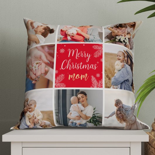 メリークリスマスママ8写真家族コラージュ クッション