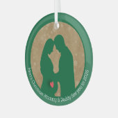 メリークリスマスママ&パパ2026年に会う ガラスオーナメント (正面左)