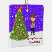 メリークリスマスママ&パパfrom Son セラミックオーナメント (右)