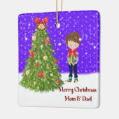 メリークリスマスママ&パパfrom Son セラミックオーナメント (左)