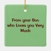 メリークリスマスママ&パパfrom Son セラミックオーナメント (裏面)