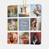 メリークリスマスマムインスタグラム写真コラージュ セラミックオーナメント (左)