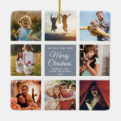 メリークリスマスマムインスタグラム写真コラージュ セラミックオーナメント (裏面)