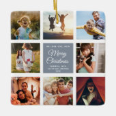 メリークリスマスマムインスタグラム写真コラージュ セラミックオーナメント (正面)