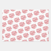 メリークリスマスマムパパタイポグラフィファミリーホリデー ラッピングペーパーシート (正面)