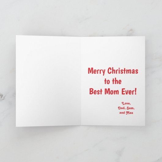 メリークリスマスマムホリデー写真 カード (内部)