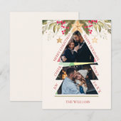 メリークリスマスマルチフォトツリーホリデーカード (正面/裏面)