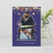 メリークリスマスマルチフォトツリーホリデーカード (スタンド正面)