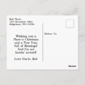 メリークリスマスマンガパーソナライズされたー馬 ポストカード (裏面)