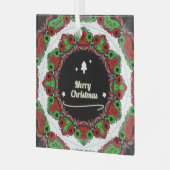 メリークリスマスマンダラデザイン ガラスオーナメント (正面左)