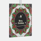 メリークリスマスマンダラデザイン ガラスオーナメント (正面右)