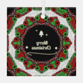 メリークリスマスマンダラデザイン ガラスオーナメント (裏面)