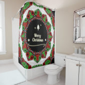メリークリスマスマンダラデザイン シャワーカーテン (インサイチュ)