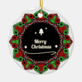 メリークリスマスマンダラデザイン セラミックオーナメント (正面)