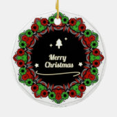 メリークリスマスマンダラデザイン セラミックオーナメント (裏面)